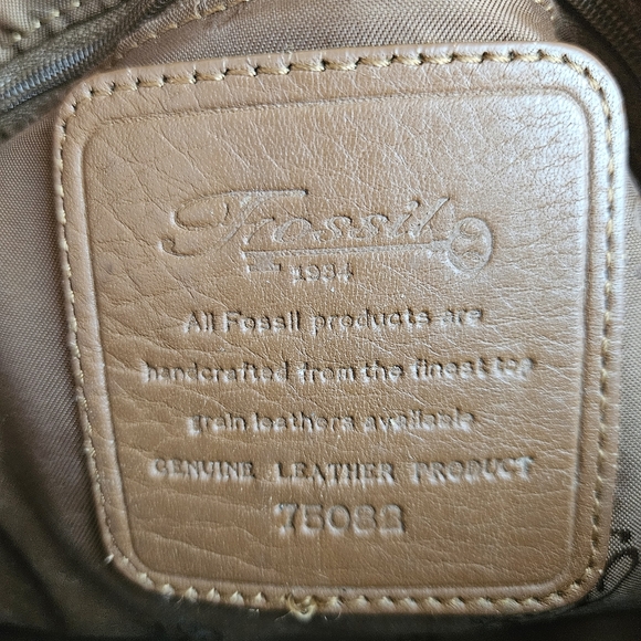 Fossil Shoulder Bag Brown Pebble Leather Studded Accents Y2k Vintage - Picture 8 of 16